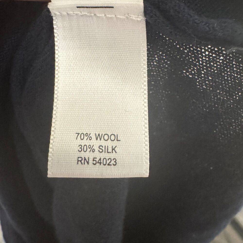 Banana Republic Y2K Navy Blue Faux Wrap Light Sweater Wool/Silk Blend Sz XS - Picture 6 of 8